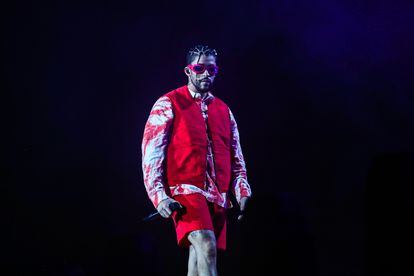 Bad Bunny during his performance at the Made in America festival in Philadelphia on September 4. 
