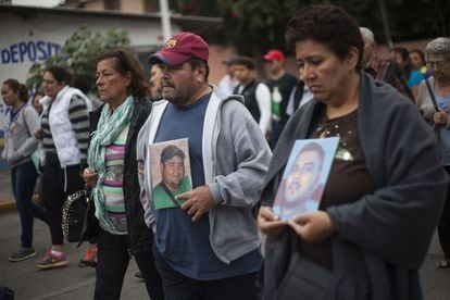 Families of the missing youths hold a vigil in Veracruz.