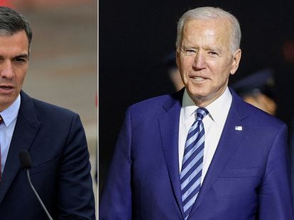 A photo montage of Pedro Sánchez and Joe Biden, both pictured on Wednesday.