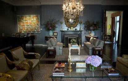 A view of the living room at the US ambassador's residence in Madrid.