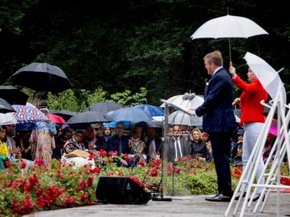 King Willem-Alexander of the Netherlands, during a speech at the Slavery Remembrance Day celebration, in which he apologized for the trafficking and exploitation of human beings in the Dutch colonies, Saturday, in Amsterdam.