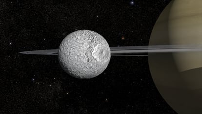 Mimas y Saturno
