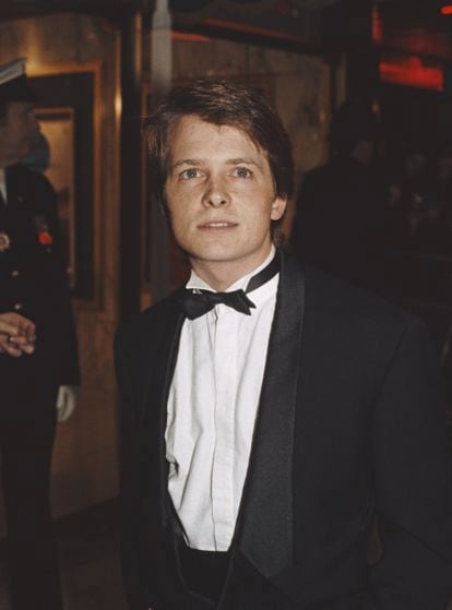 Michael J. Fox at the London premiere of 'Back to the Future' in 1985. 