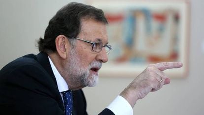 Prime Minister Mariano Rajoy during the interview with EL PAÍS.