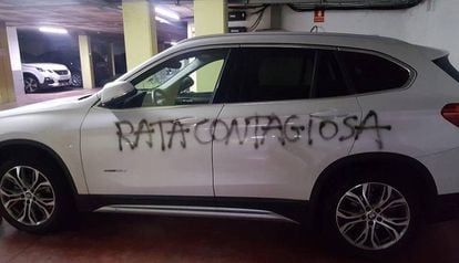 Doctor Silvana Bonino’s car was spray-painted with the words: “infectious rat.”