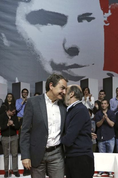 Zapatero with José Bono at the latter´s book launch