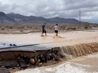 An image of Death Valley following the torrential rain.