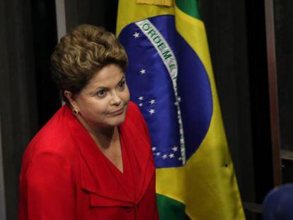 Brazilian President Dilma Rousseff speaking on Tuesday. 