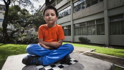 Nine-year-old UNAM student Carlos Santamaría.