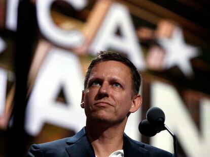 Peter Thiel, the chairperson and co-founder of Palantir, during an appearance at the Republican convention in 2016.
