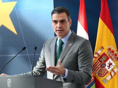 Spanish Prime Minister Pedro Sánchez at an event in La Rioja on Friday.