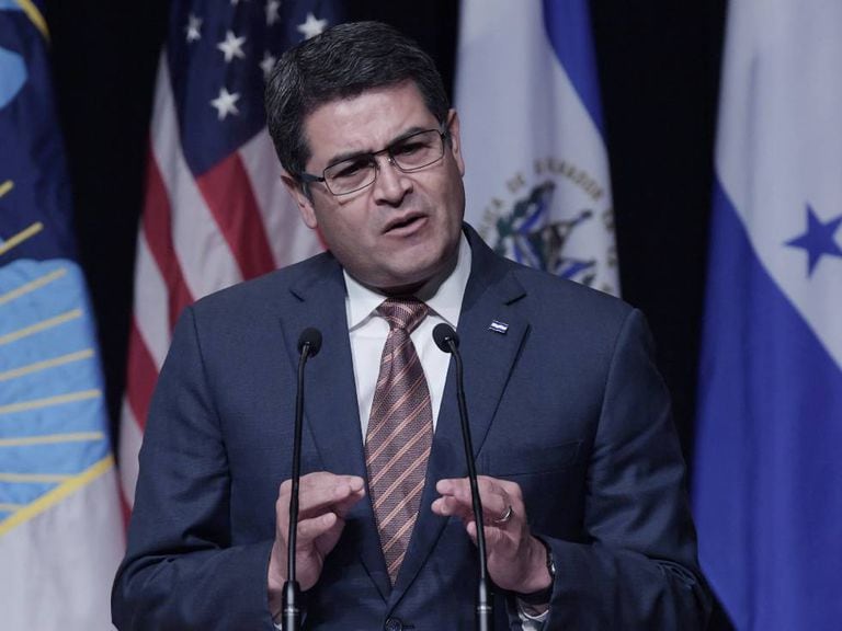 Honduran President Orlando Hernández speaking last week in Washington.