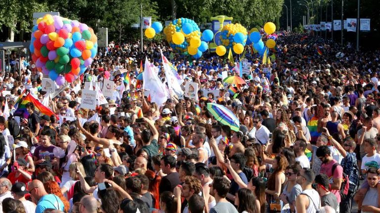 Gay Pride parade in Madrid.