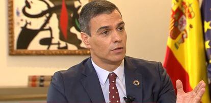 Spanish Prime Minister Pedro Sánchez during his interview on La Sexta.