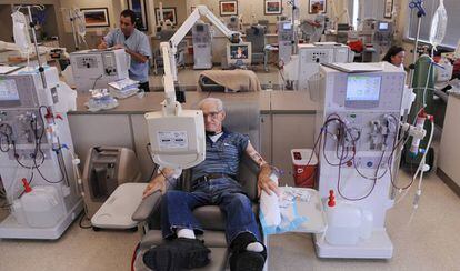 A patient receives dialysis treatment in the US.