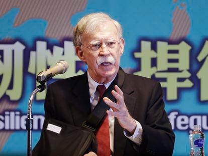 Former U.S. national security advisor John Bolton at the Global Taiwan National Affair Symposium XII in Taipei, Taiwan, Saturday, April 29, 2023.