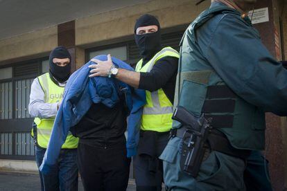 A file photo of a jihadist arrest by the Spanish Civil Guard.