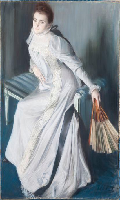 Eugenia de Errázuriz, painted by Jacques-Emile Blanche in 1890. The piece now hangs in the Dixon Gallery and Gardens museum in Memphis.