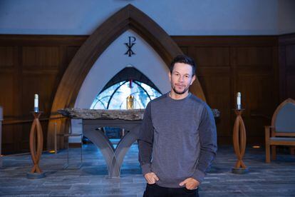 Mark Wahlberg, who stipulates the need for prayer breaks in his filming contracts, visits a church in Montanta