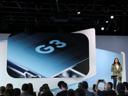 Google Program Manager Monika Gupta presents features of the new Pixel 8 and Pixel 8 Pro Phones, in New York City, on October 4, 2023.