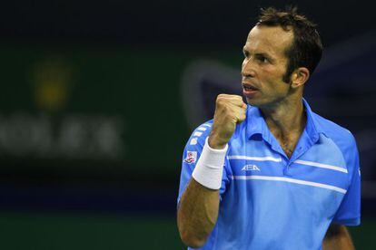 Stepanek during a match against Lleyton Hewitt at the Shanghai Masters last month.