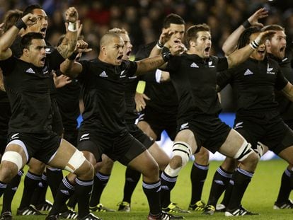 The All Blacks rugby team in 2018.
