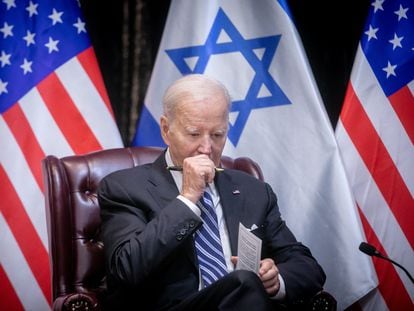 U.S. President Joe Biden during a meeting with Israeli Prime Minister Benjamin Netanyahu.