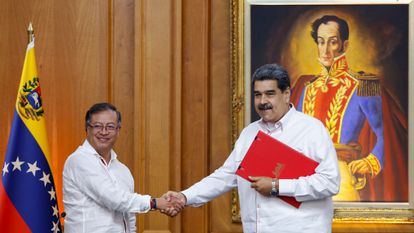 Gustavo Petro and Nicolás Maduro in Caracas, in 2022.