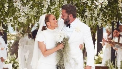 Jennifer Lopez and Ben Affleck on their wedding day, in September 2022.