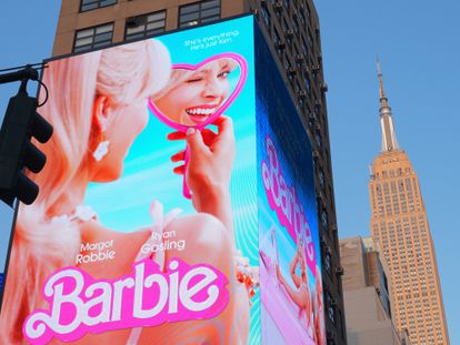 A Barbie digital billboard in New York City.