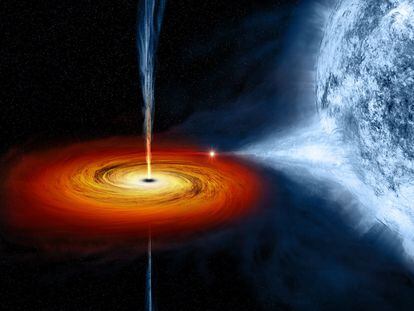 Illustration of the Cygnus X-1 black hole.