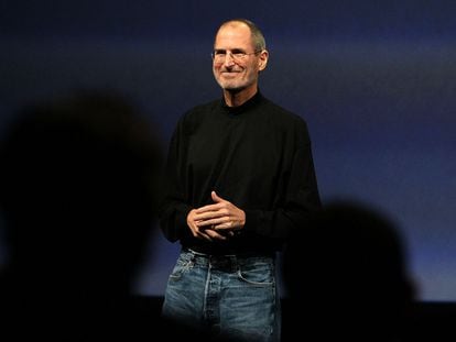 Steve Jobs, at an Apple event in San Francisco, in January 2010. The founder of the technology company used to wear turtleneck sweaters designed by Issey Miyake in public.