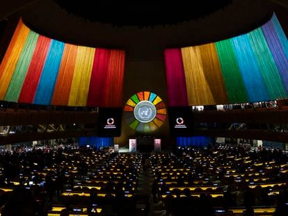 Delegates gather at the start of a high-level summit on the United Nations' Sustainable Development Goals on the sidelines of this week's General Debate of the United Nations General Assembly.
