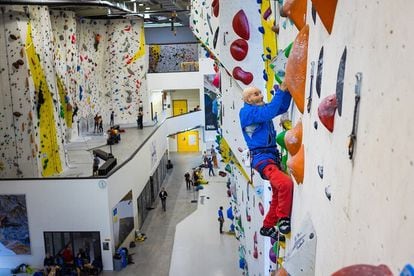 Marcel Rémy climbing a rock wall just days after his 99th birthday