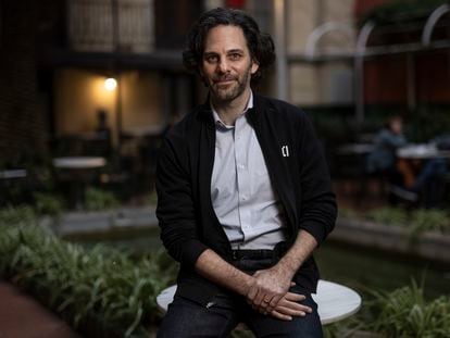 Chris Klebanoff, oncologist at Memorial Sloan Kettering Hospital and the Parker Institute for Cancer Immunotherapy, photographed in the garden of the Ateneu Barcelonès.