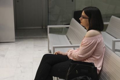 Cassandra Vera in the courthouse where she was tried for mocking terrorism victims.