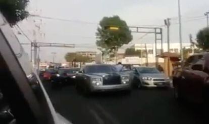 El Rolls Royce donde viajaba Emir Garduño.
