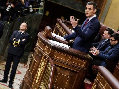 Spain's acting PM Pedro Sánchez on Wednesday in Congress.