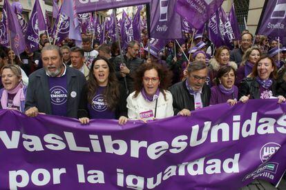 A march in Seville on International Women's Day.