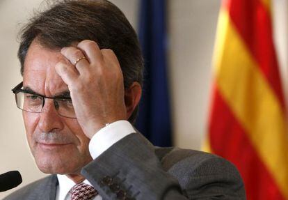 Catalan premier Artur Mas during the press conference he gave after meeting Prime Minister Rajoy.