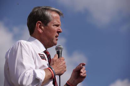 Governor Brian Kemp at a recent rally in Augusta, Georgia.