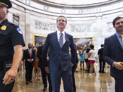 California Governor Gavin Newsom on a visit to the Capitol on July 15.