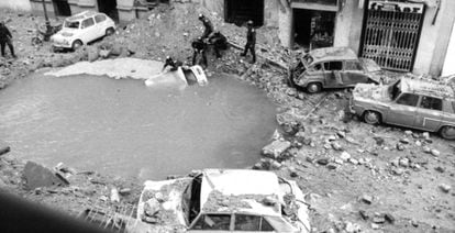 The aftermath of the assassination of Carrero Blanco in Marid in 1973.