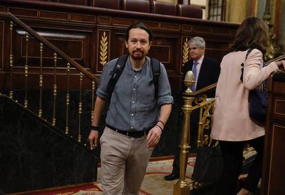 Podemos leader Pablo Iglesias in the Spanish Congress.