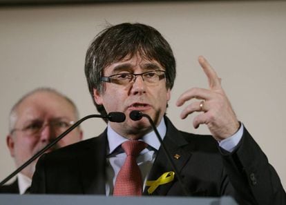 Carles Puigdemont on the night of December 21 after learning of the results of the Catalan election.