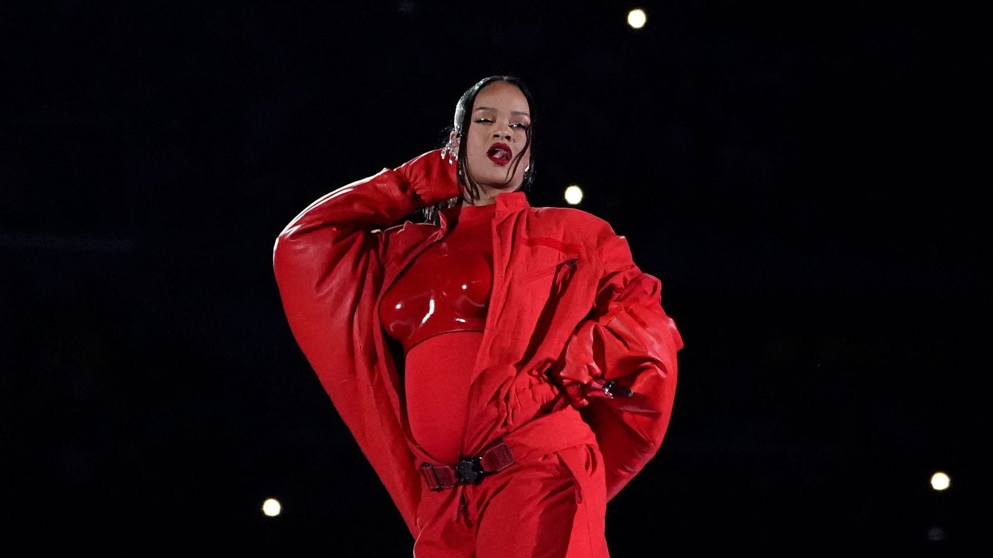 Rihanna reveals pregnancy during Super Bowl 2023 half time show