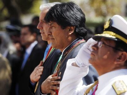Evo Morales, seen on Sunday at a ceremony in La Paz, Bolivia.