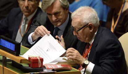 Foreign Minister José Manuel García-Margallo during the UN vote.