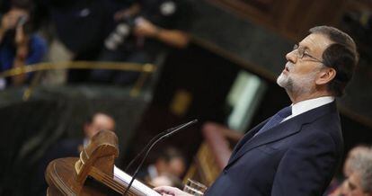 Spanish PM Mariano Rajoy addressing Congress on Wednesday.