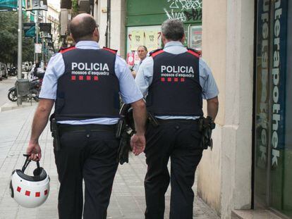 Officers with Catalonia's Mossos d' Esquadra police force.